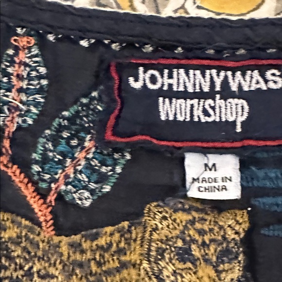 Johnny Was Navy Dress with Colorful Floral Embroidery 9-13-015 - Picture 3 of 7